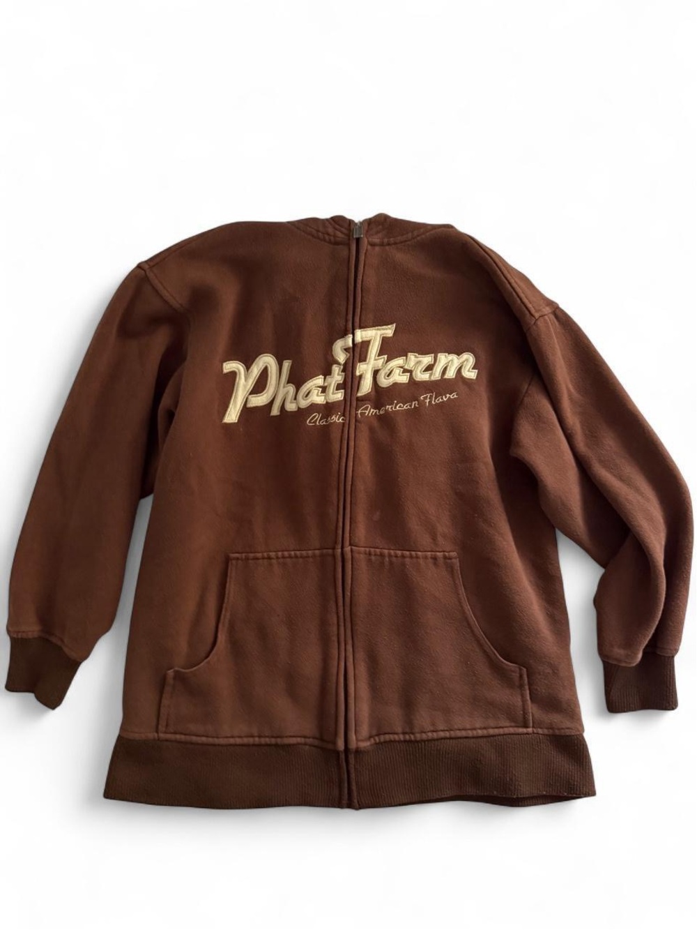 Phat Farm Brown Zip Front Hoodie